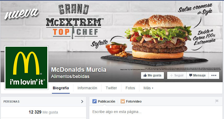 Fan page de McDonalds en Murcia